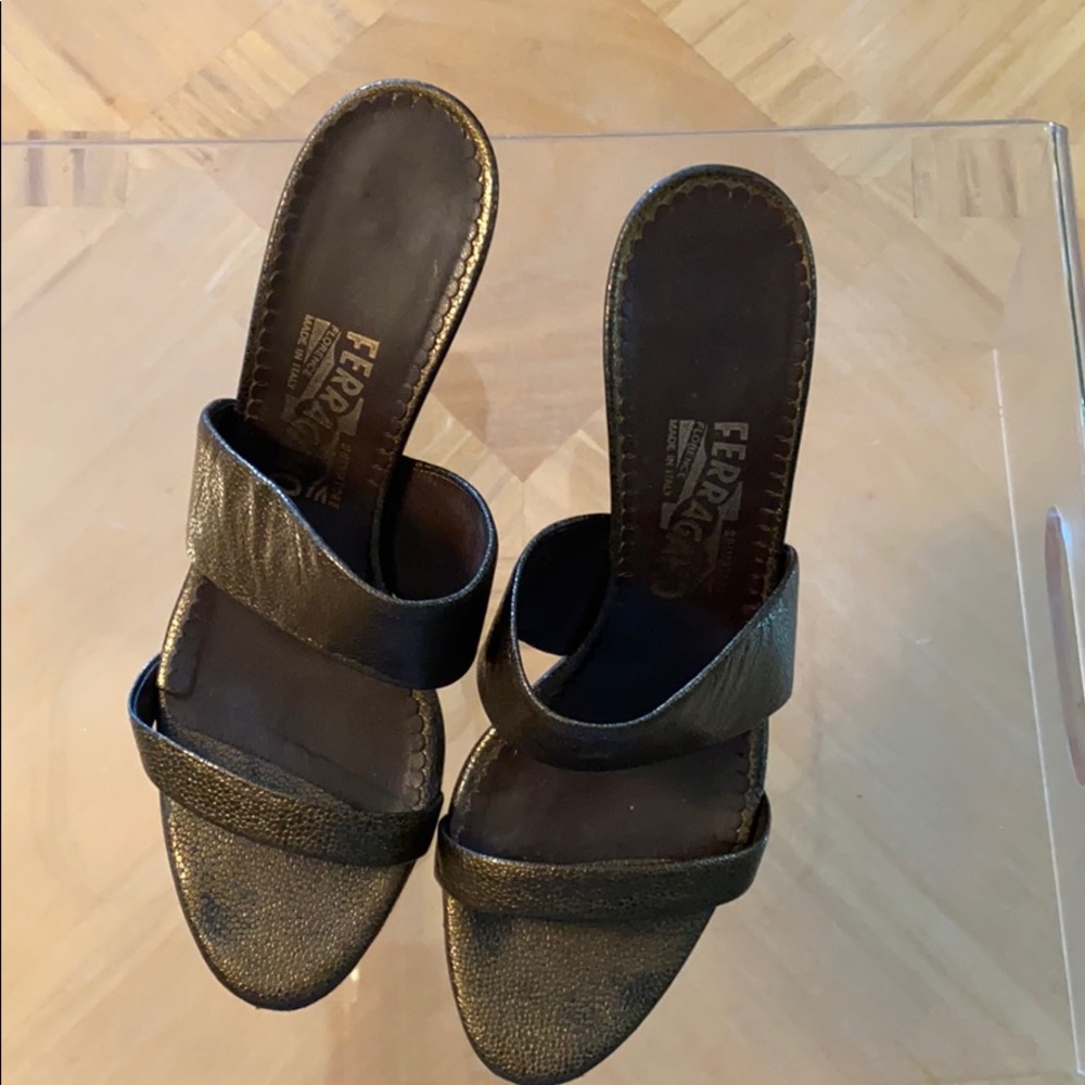 Metal Embellished Mid Heel Sandals